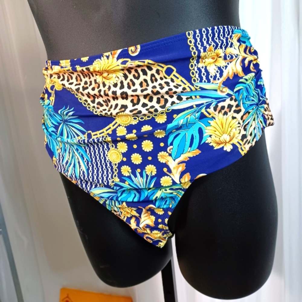 SHEIN Bikini Bottoms, Size: 3XL Blue & Green